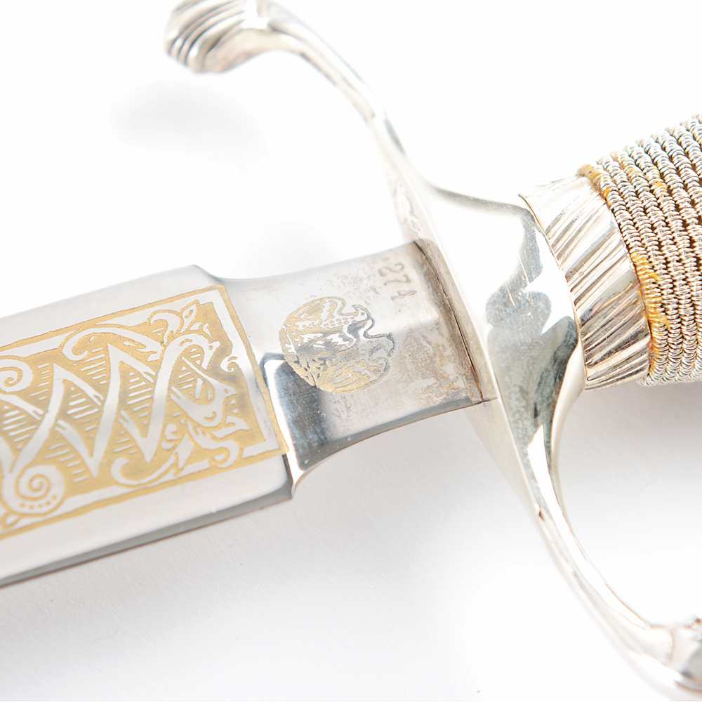 Reproduction George Washington Sterling Silver Handle Presentation Dagger by Wilkinson Sword