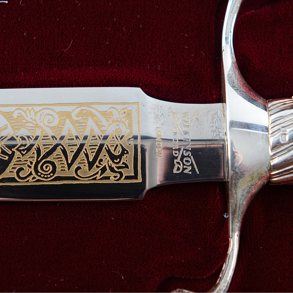 Reproduction George Washington Sterling Silver Handle Presentation Dagger by Wilkinson Sword