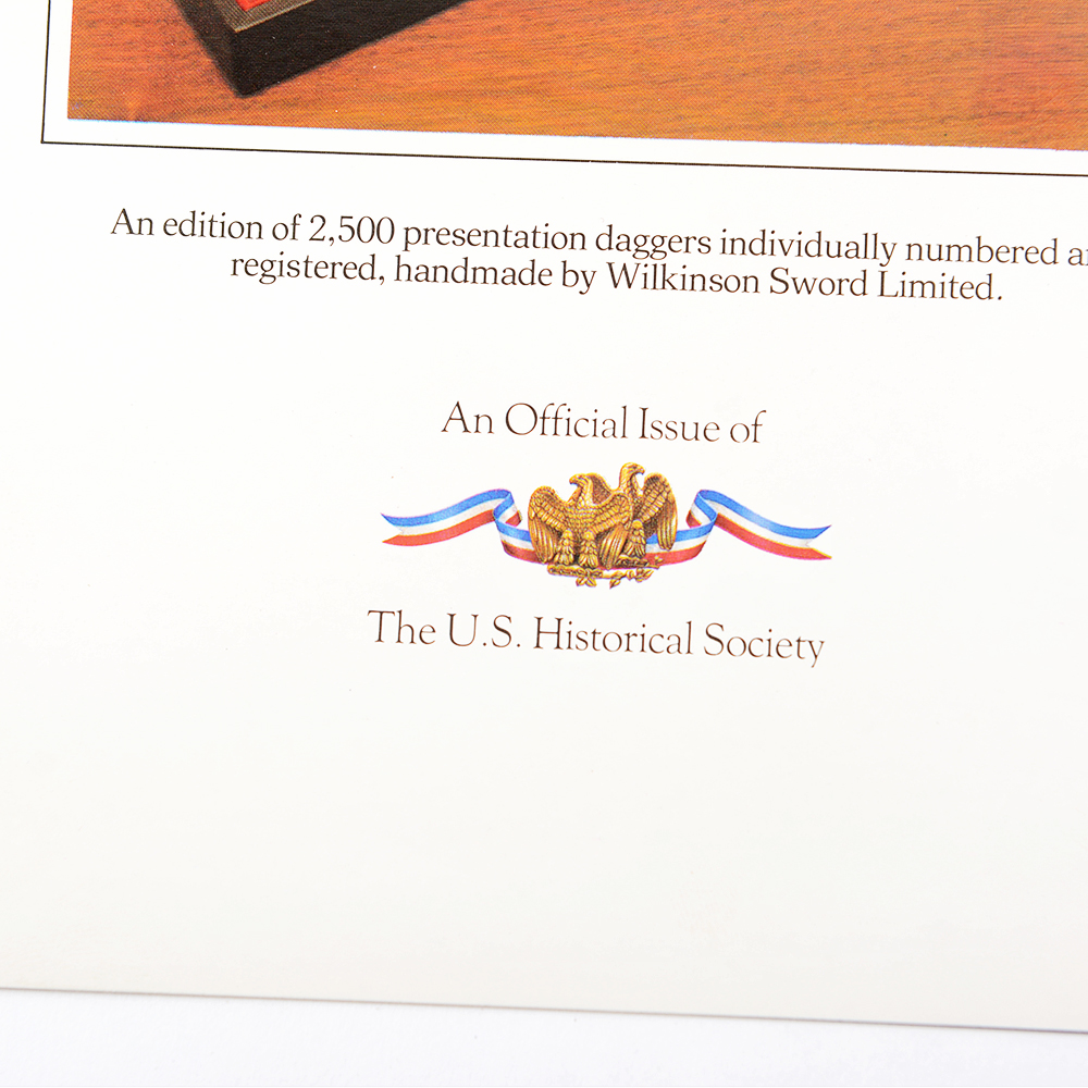 Reproduction George Washington Sterling Silver Handle Presentation Dagger by Wilkinson Sword