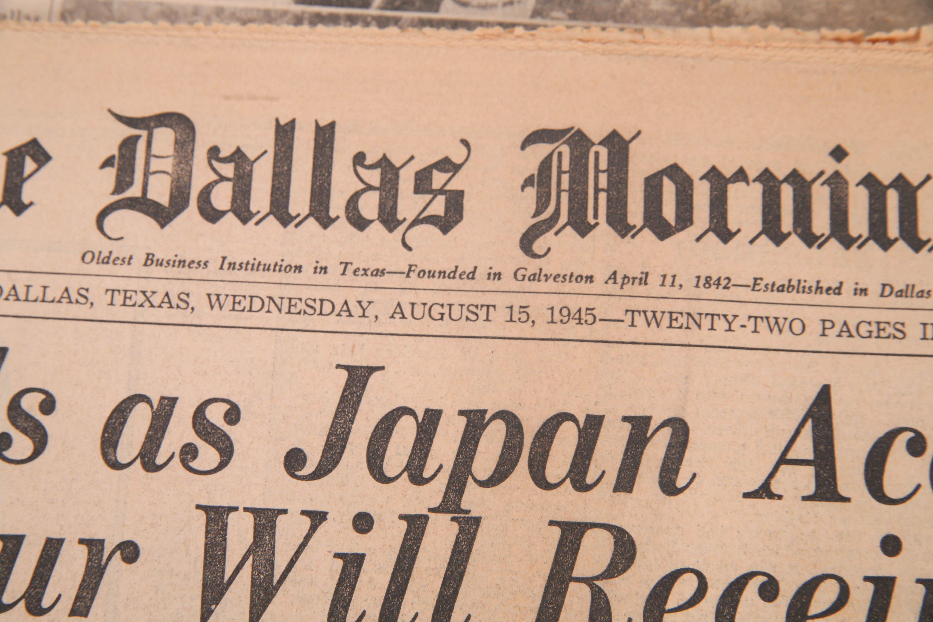 1945 Newspapers Announcing the End of WWII