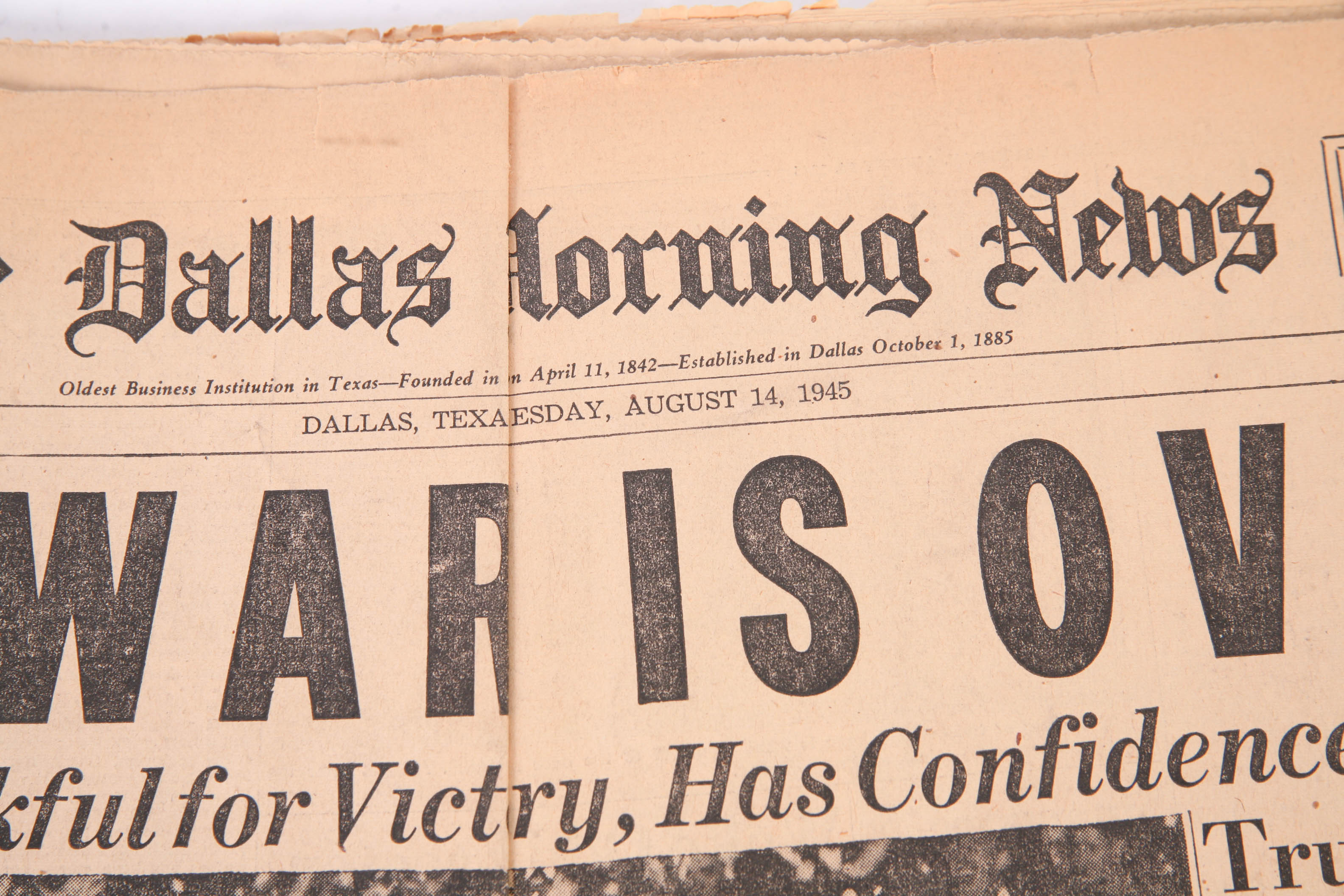 1945 Newspapers Announcing the End of WWII