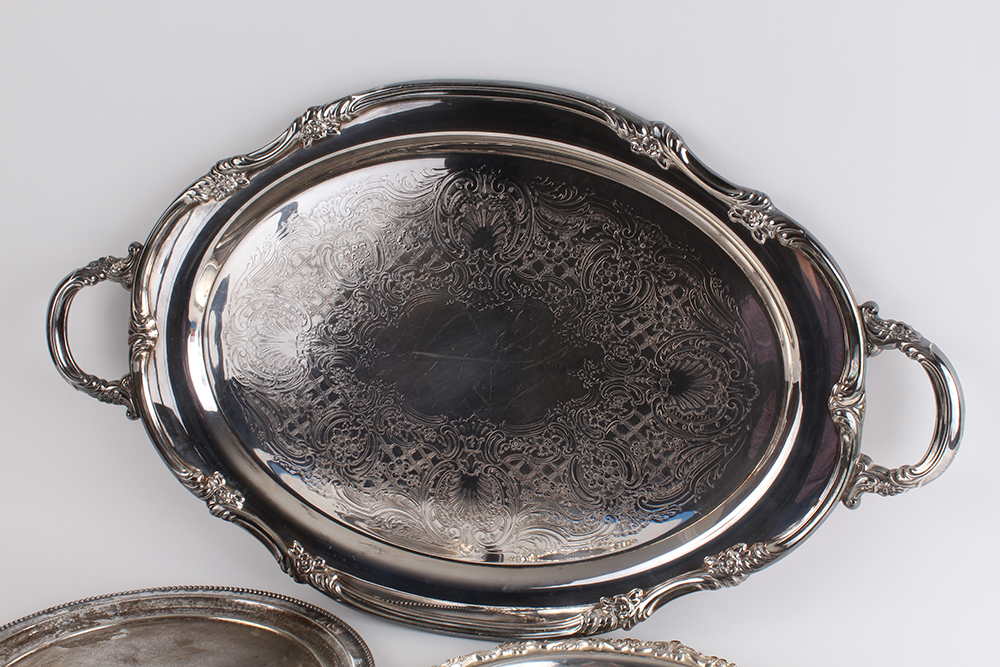 Silver Plated Platters Featuring a Large Reed & Barton