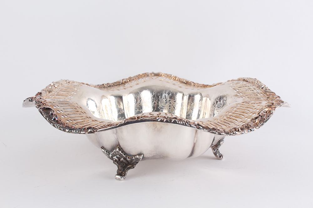 Trio of Ornate Silver Plated Serving Bowls