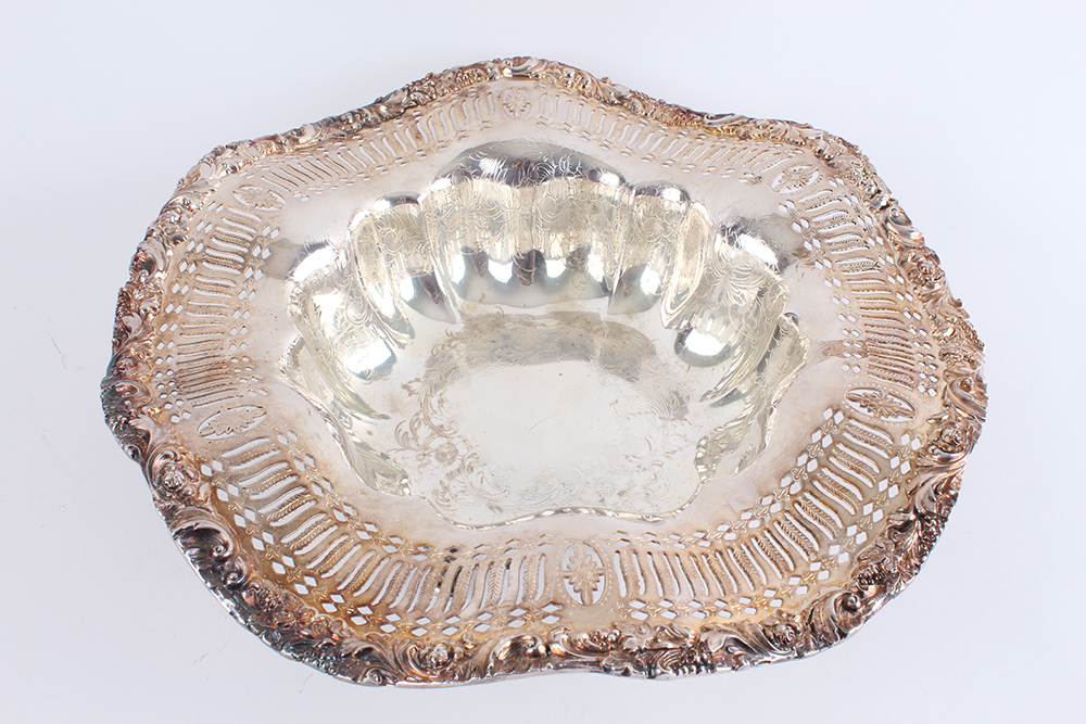 Trio of Ornate Silver Plated Serving Bowls