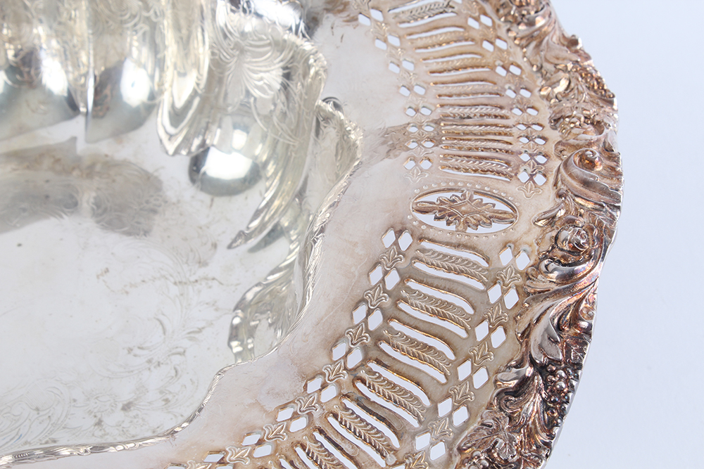 Trio of Ornate Silver Plated Serving Bowls