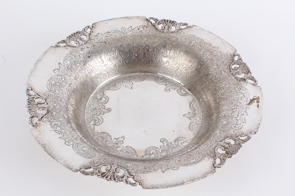 Trio of Ornate Silver Plated Serving Bowls