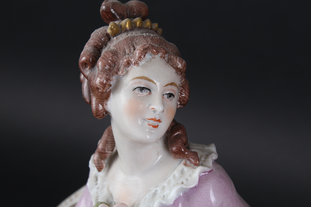 Voigt Sitzendorf Porcelain Victorian Parlor Scene