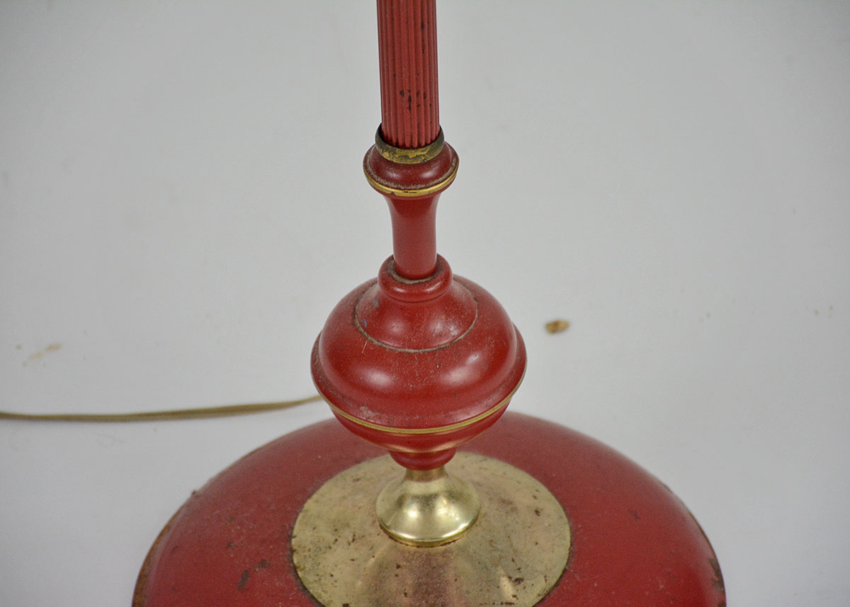 Vintage Red Metal Floor Lamp