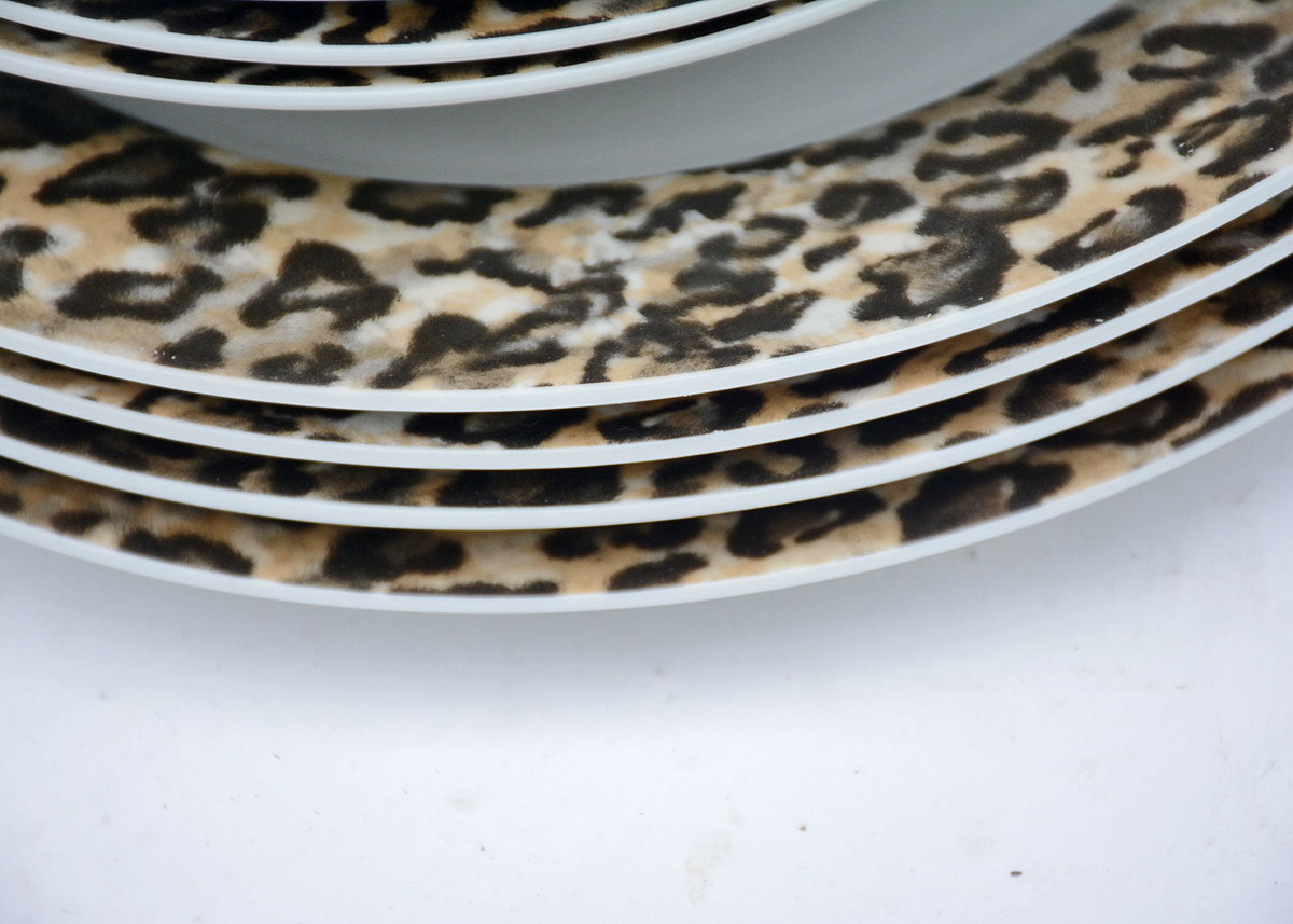 "Leopard" Tienshan Fine China Plate Set for Four