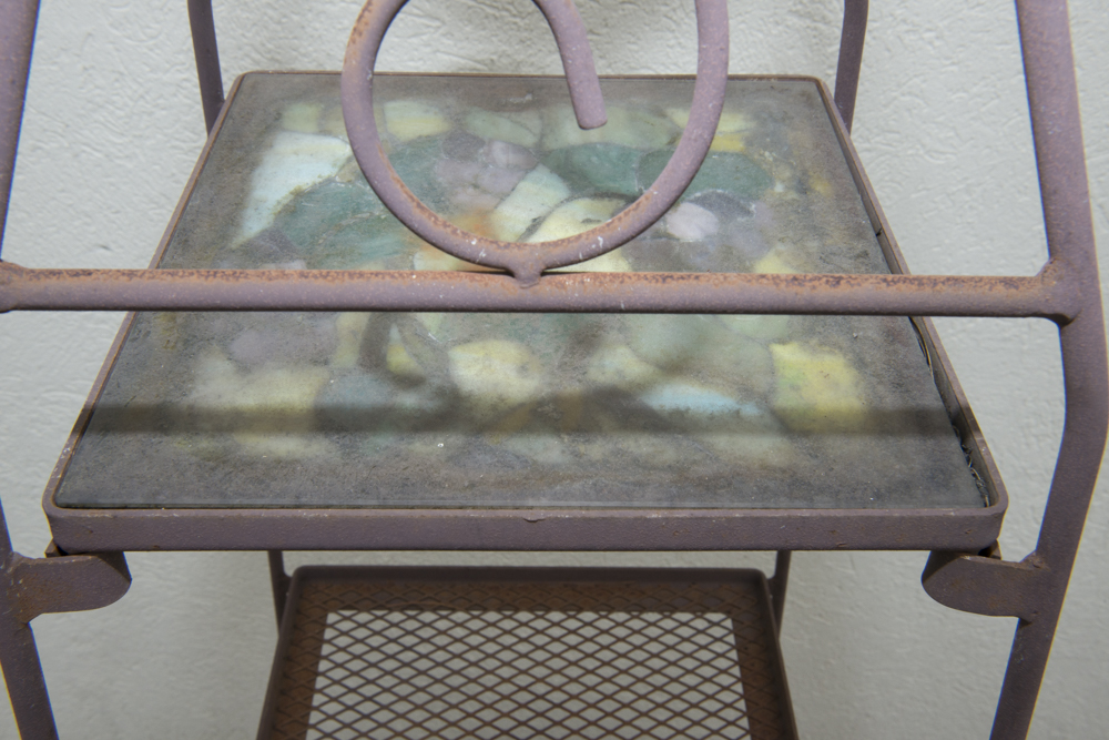 Iron and Stained Glass Stand