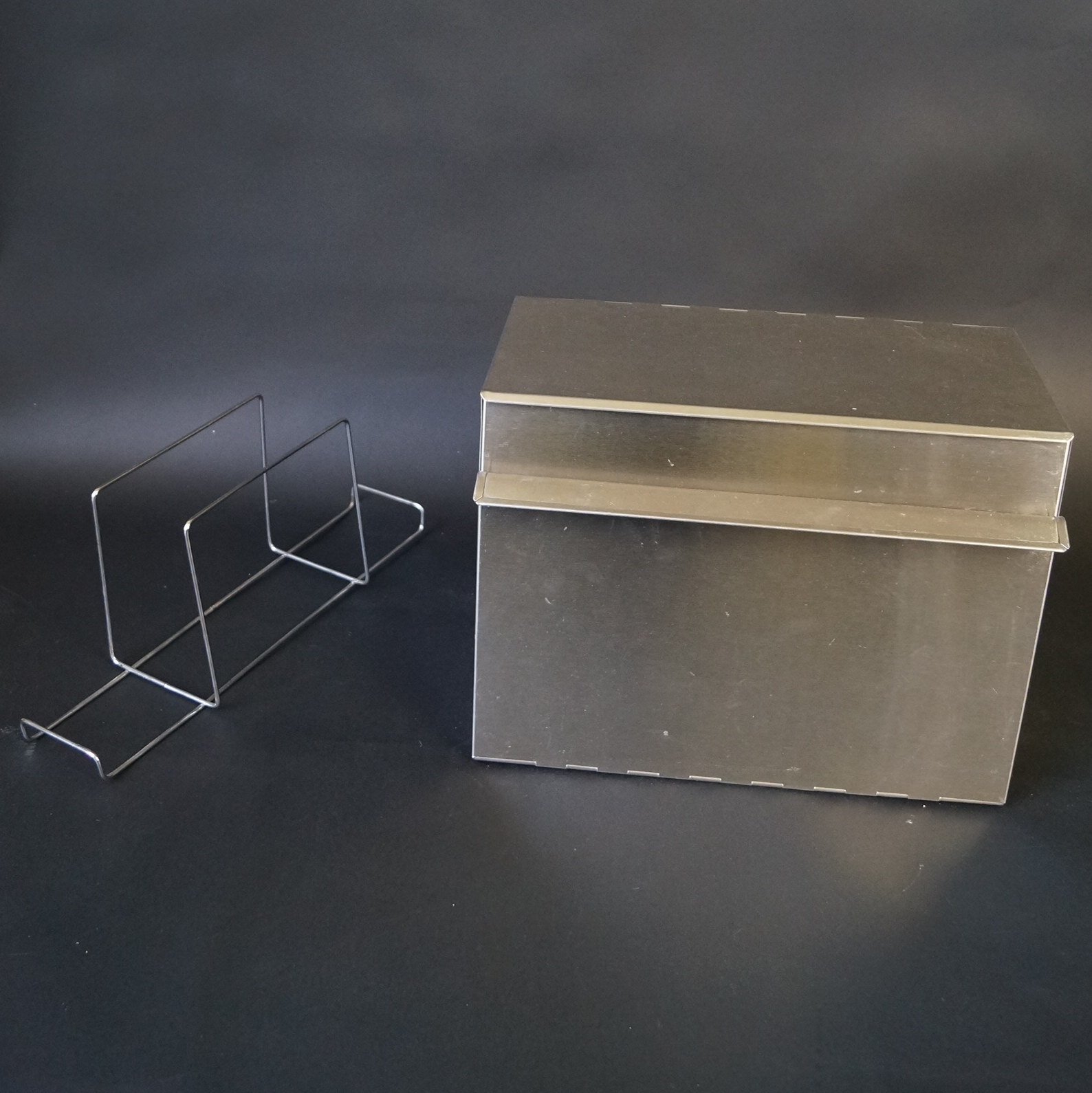 Modern Metal Bread Box and Napkin Holder