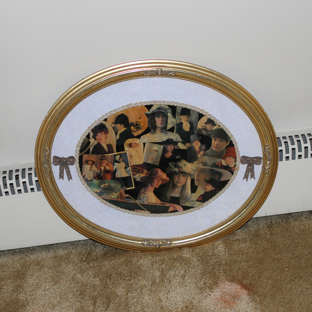 Vintage Framed Ladies Millinery  Collage