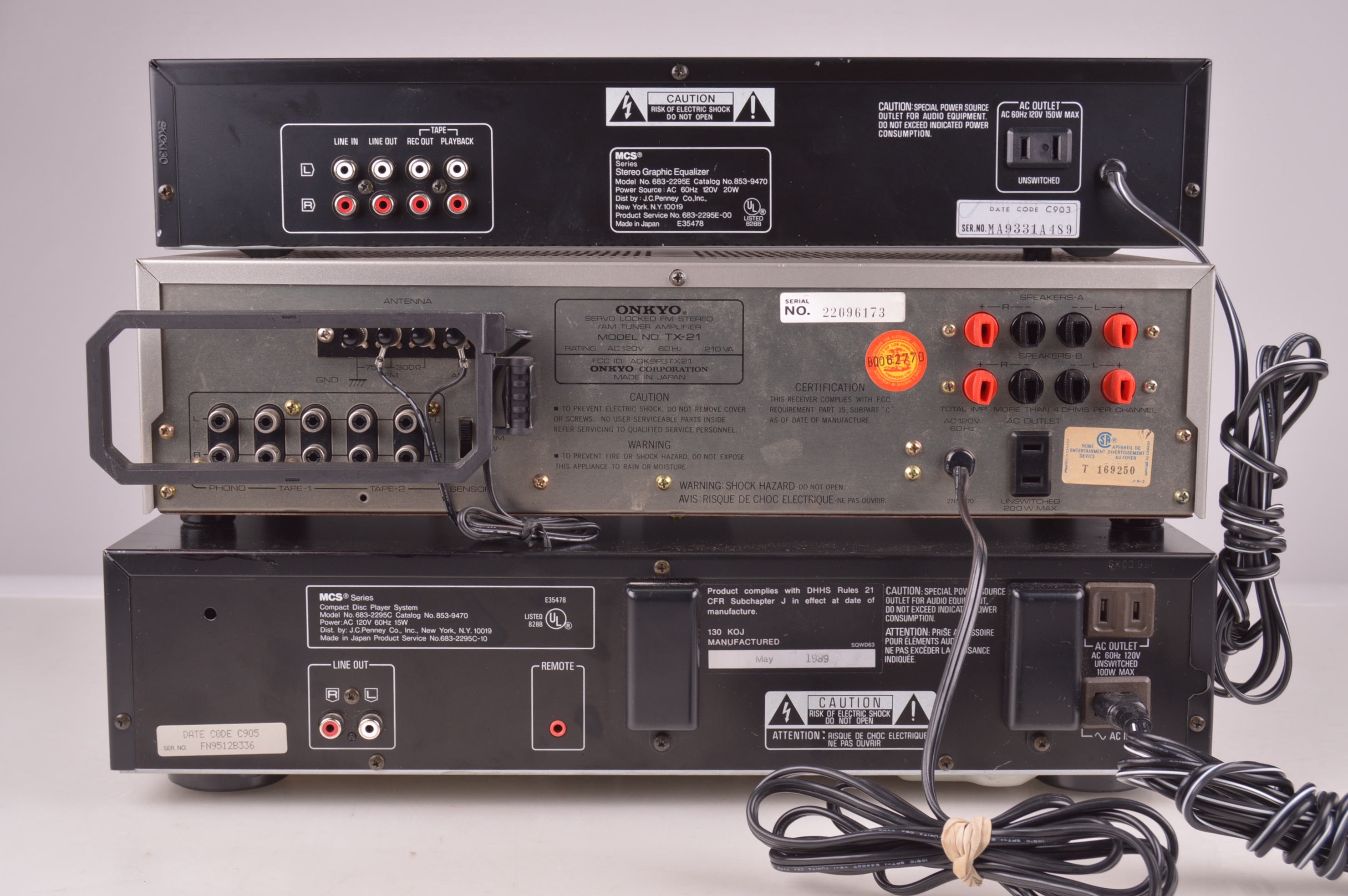 MCS Series Equalizer and CD Player with an Onkyo Amplifier