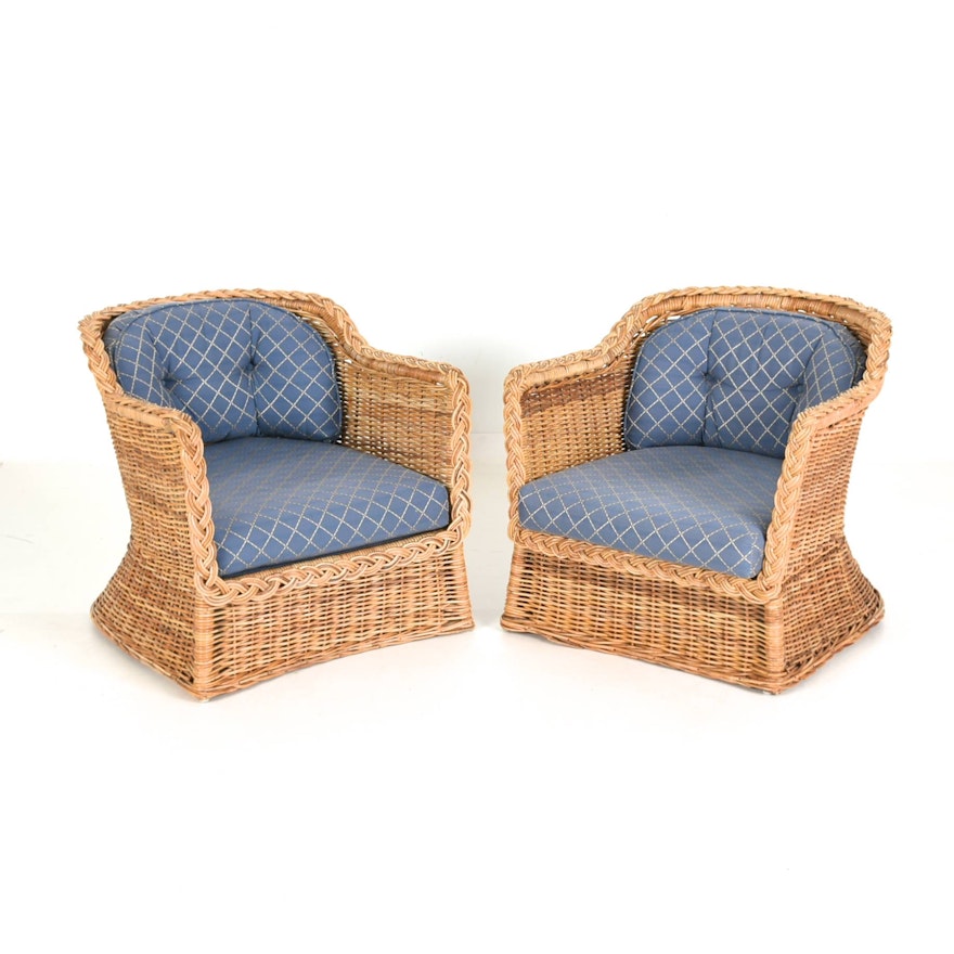 Woven Wicker Accent Chairs