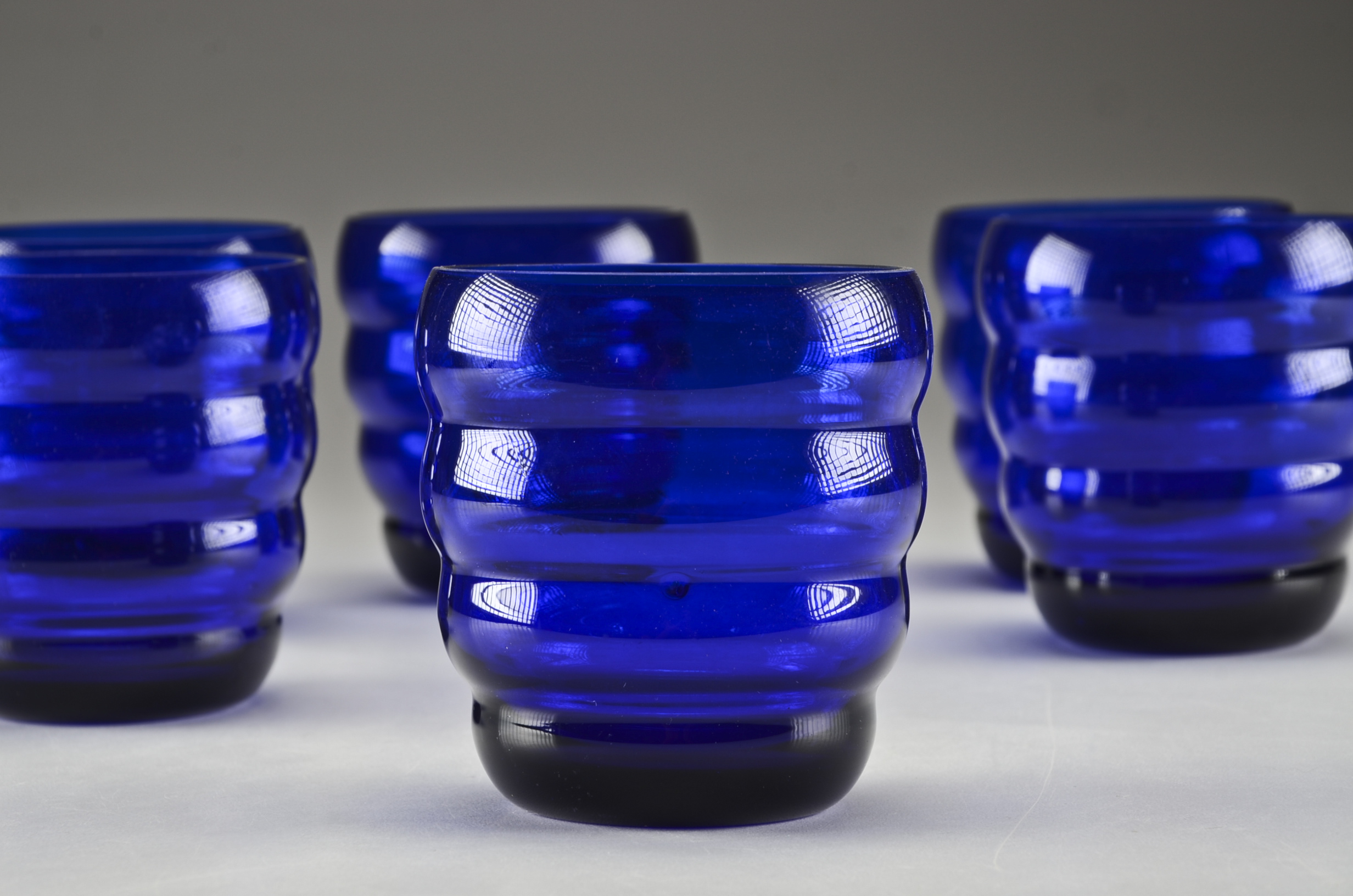 Vintage Cobalt Blue Drinking Glasses