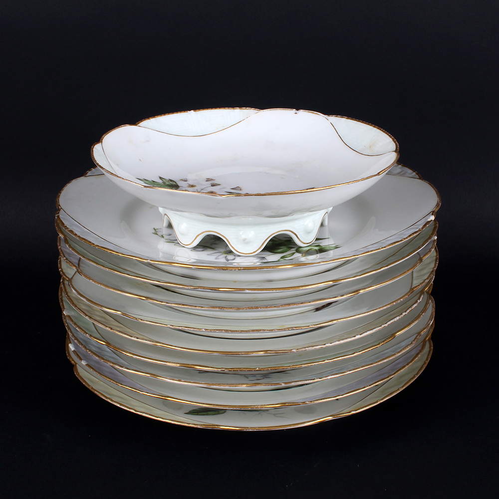 Haviland France Limoges Salad Plates and Footed Bowl