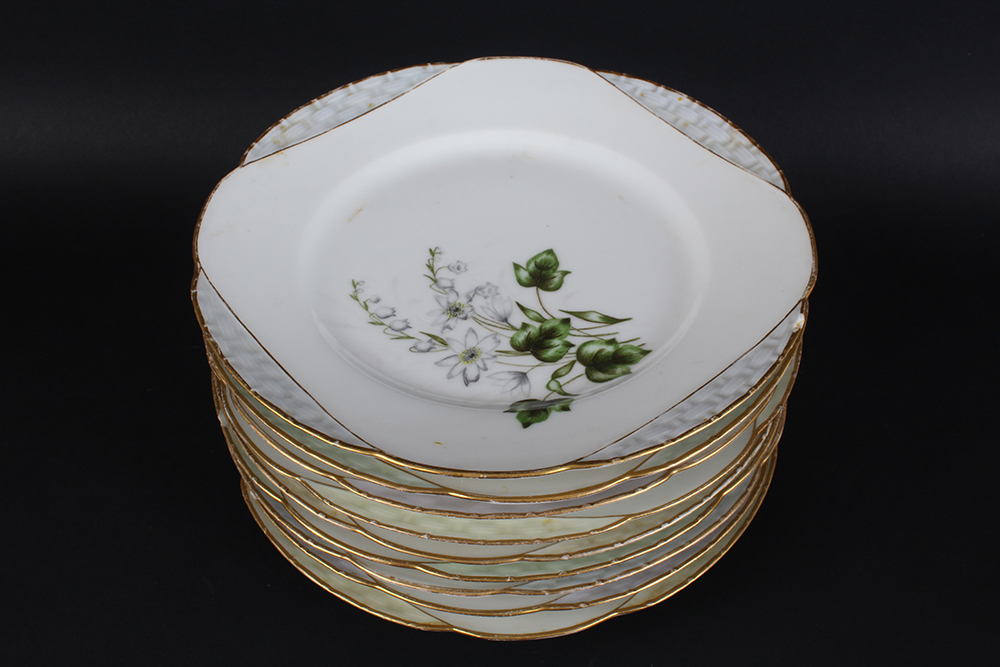 Haviland France Limoges Salad Plates and Footed Bowl