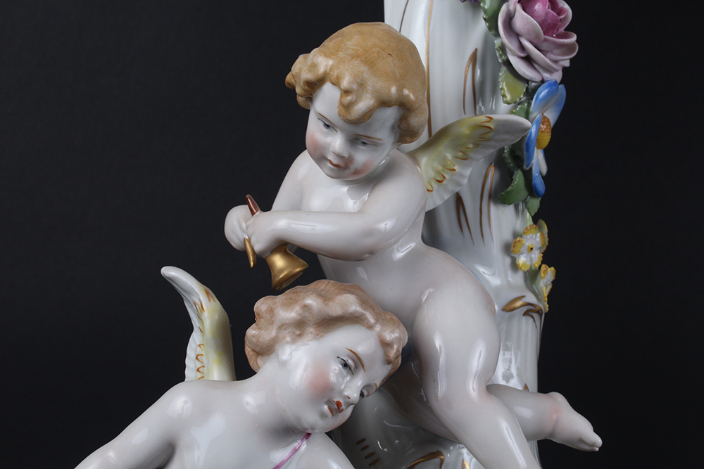 Antique German Porcelain Von Schierholz Candelabras