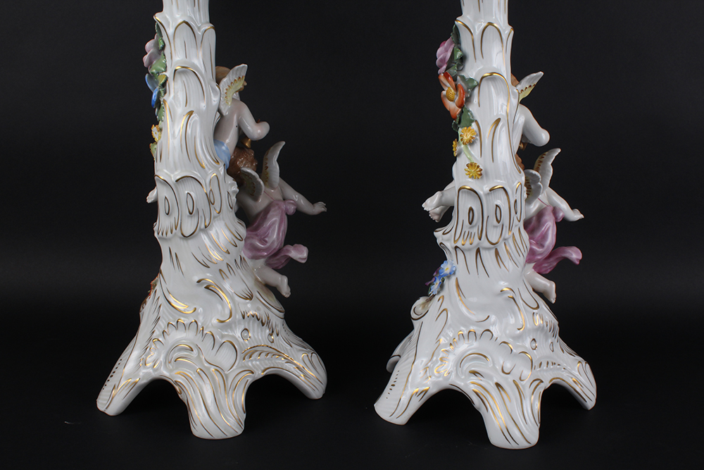 Antique German Porcelain Von Schierholz Candelabras