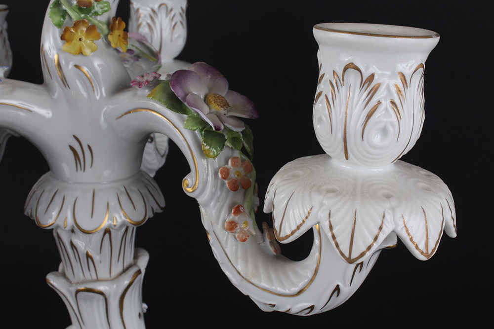 Antique German Porcelain Von Schierholz Candelabras