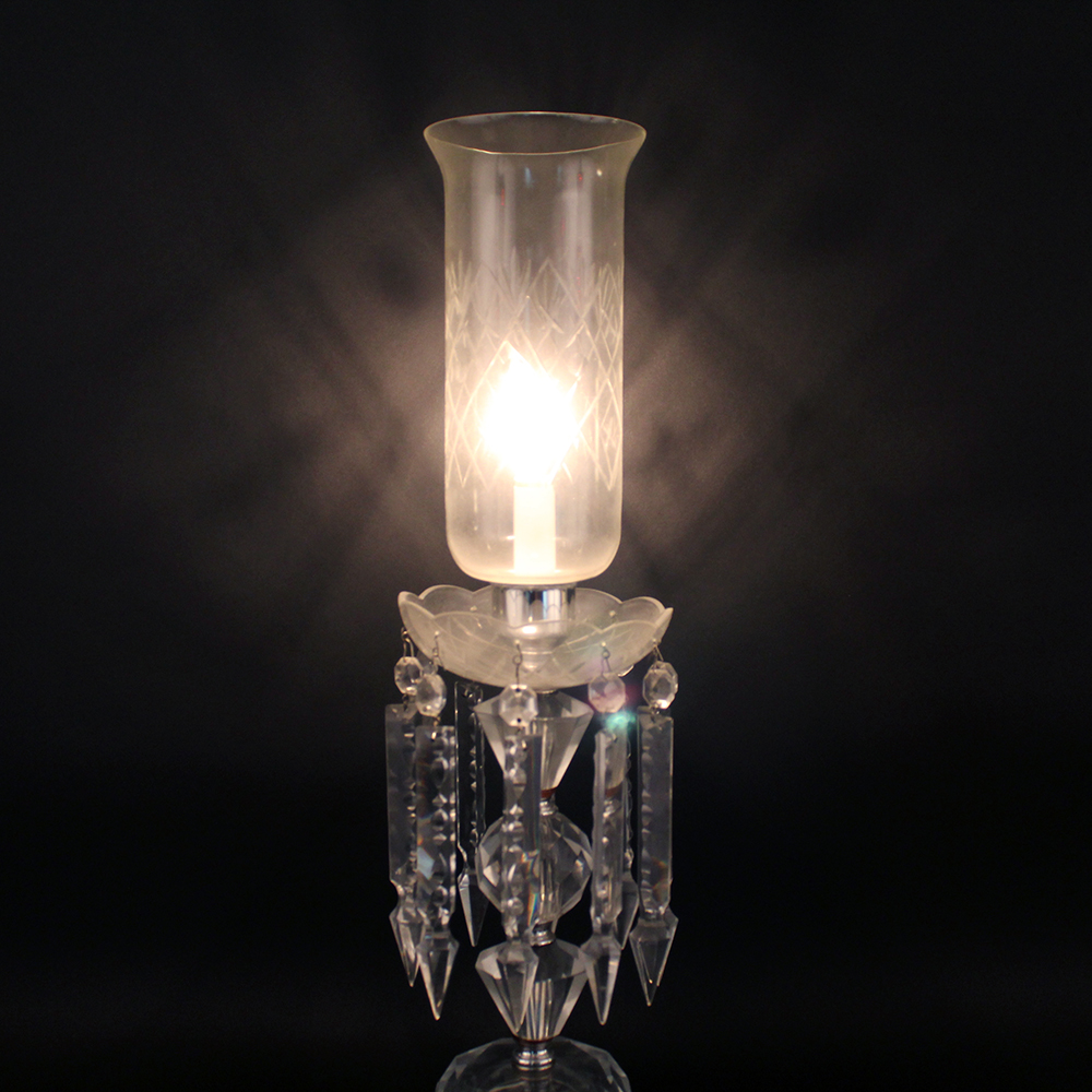 Cut Crystal Lamp with Prisms