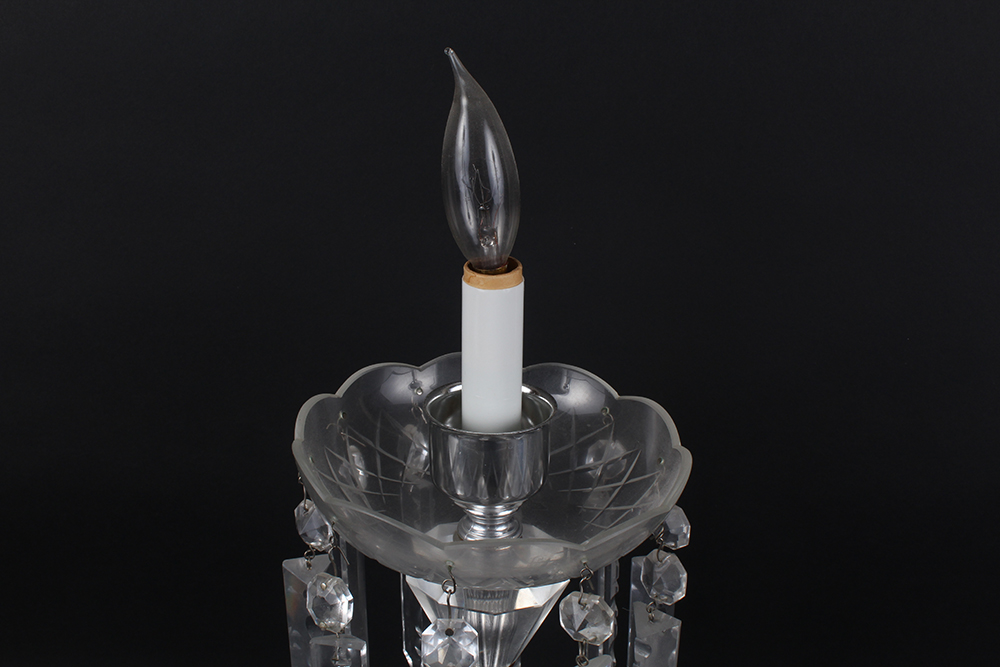 Cut Crystal Lamp with Prisms