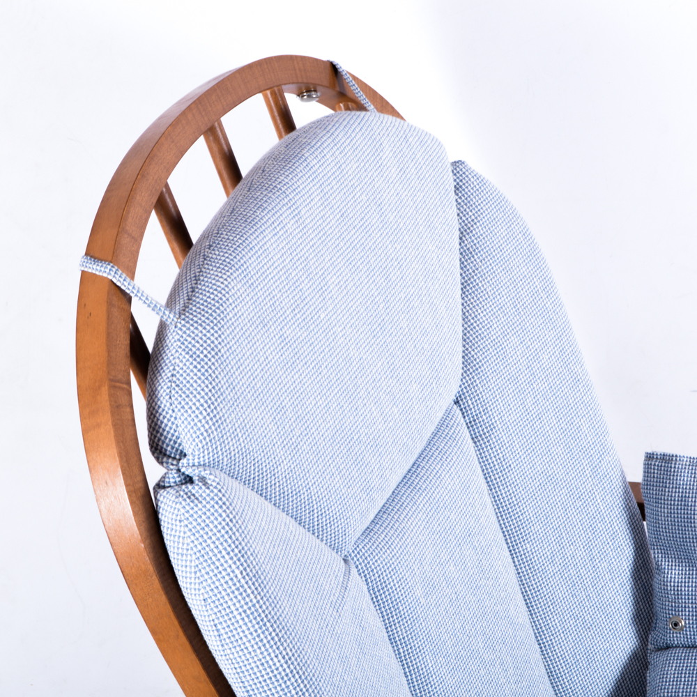 Eagle Dutailier Glider and Ottoman with Blue Cushions