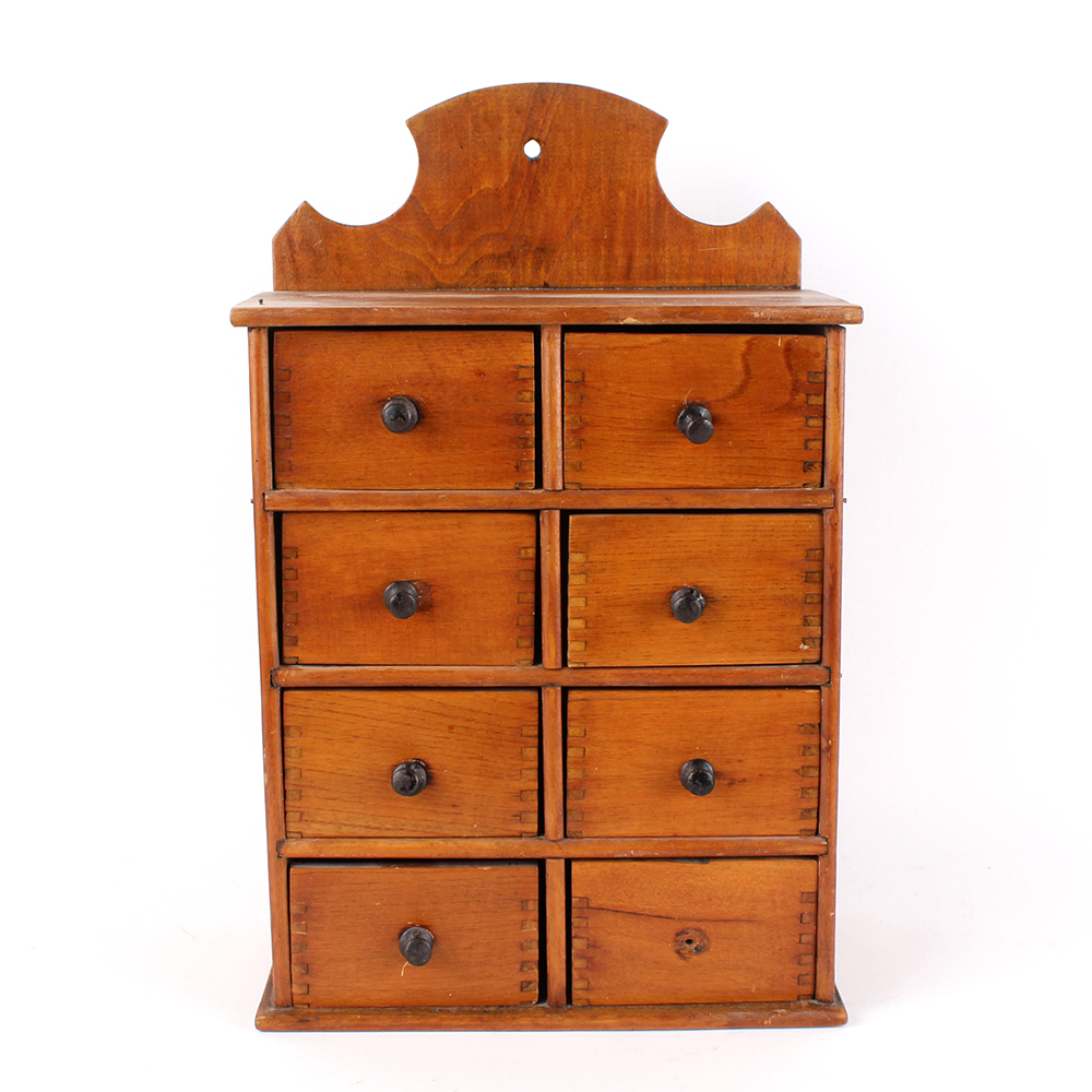 Antique Pine Eight Drawer Spice Box