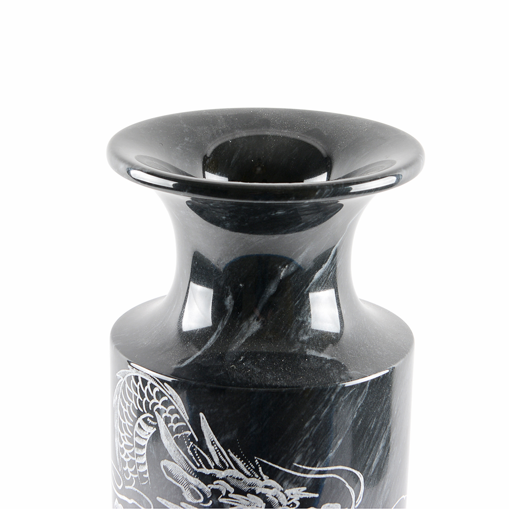 Etched Dragon Marble Vase