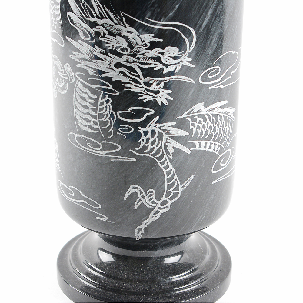 Etched Dragon Marble Vase