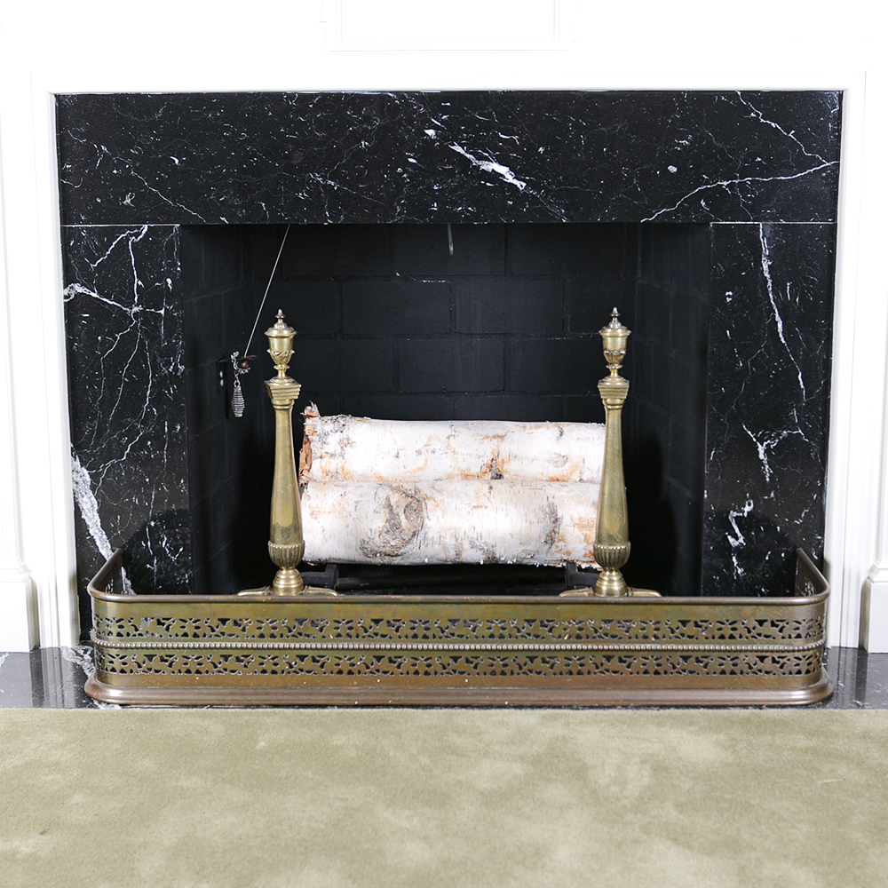 Vintage Brass Fire Fender and Andirons