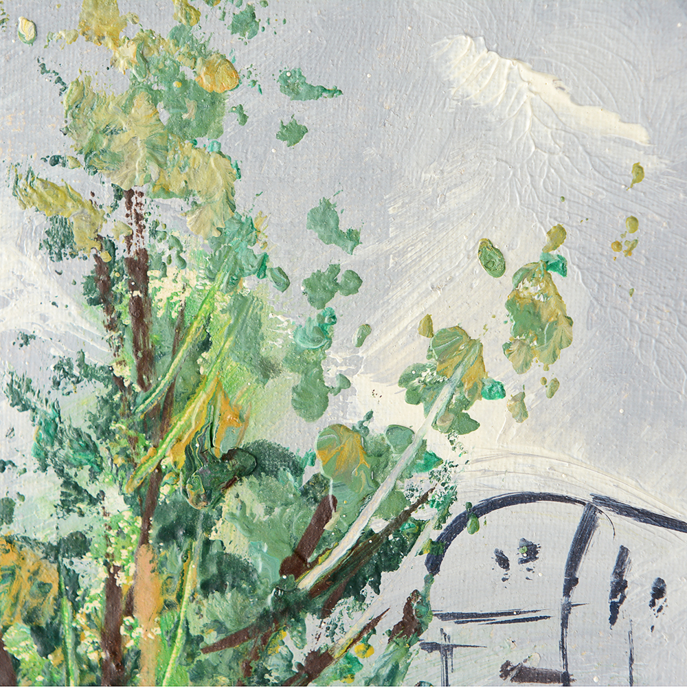 Original Acrylic French Cityscape on Canvas