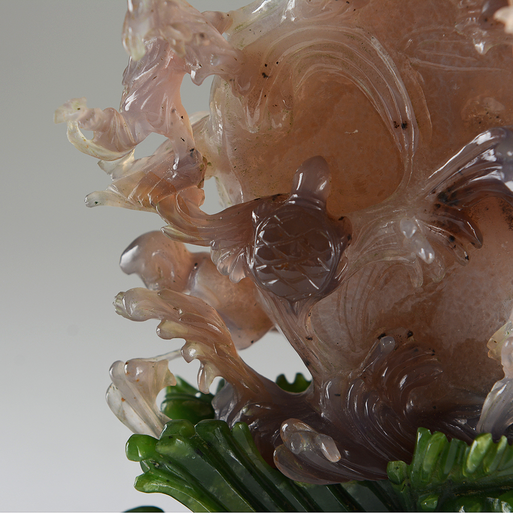 Carved Stone Sculpture and Base