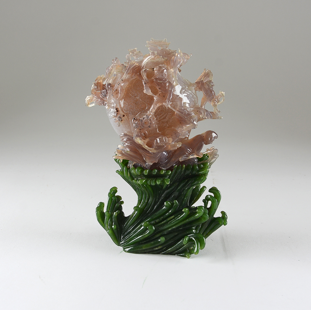 Carved Stone Sculpture and Base