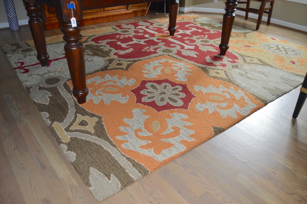 Colorful Contemporary Machine Made Floral Area Rug
