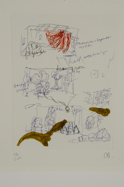 Claes Oldenburg LE Color Lithograph "Installation Study"