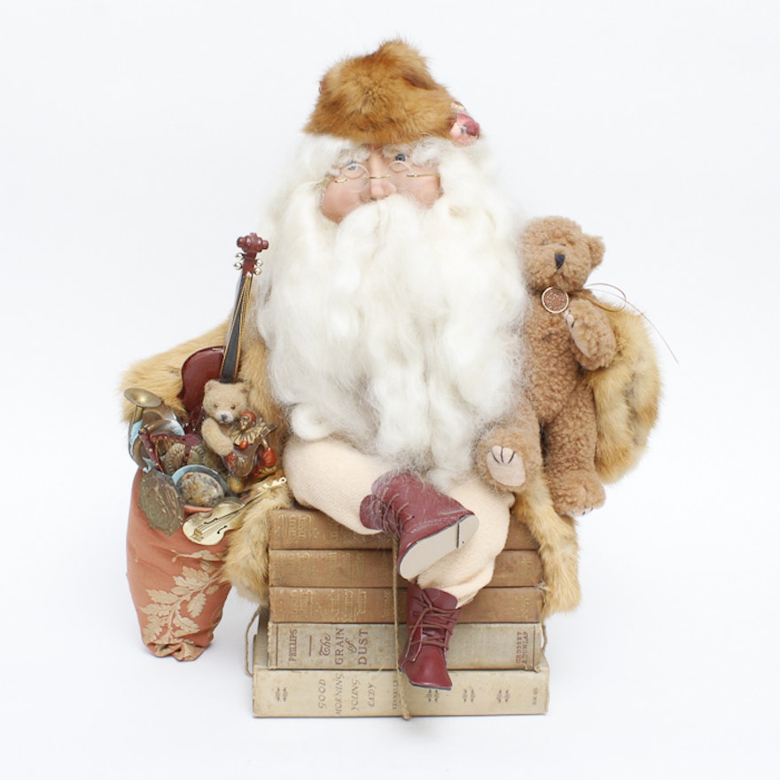Folk Art Handmade Decorative Santa by Melissa Menzer