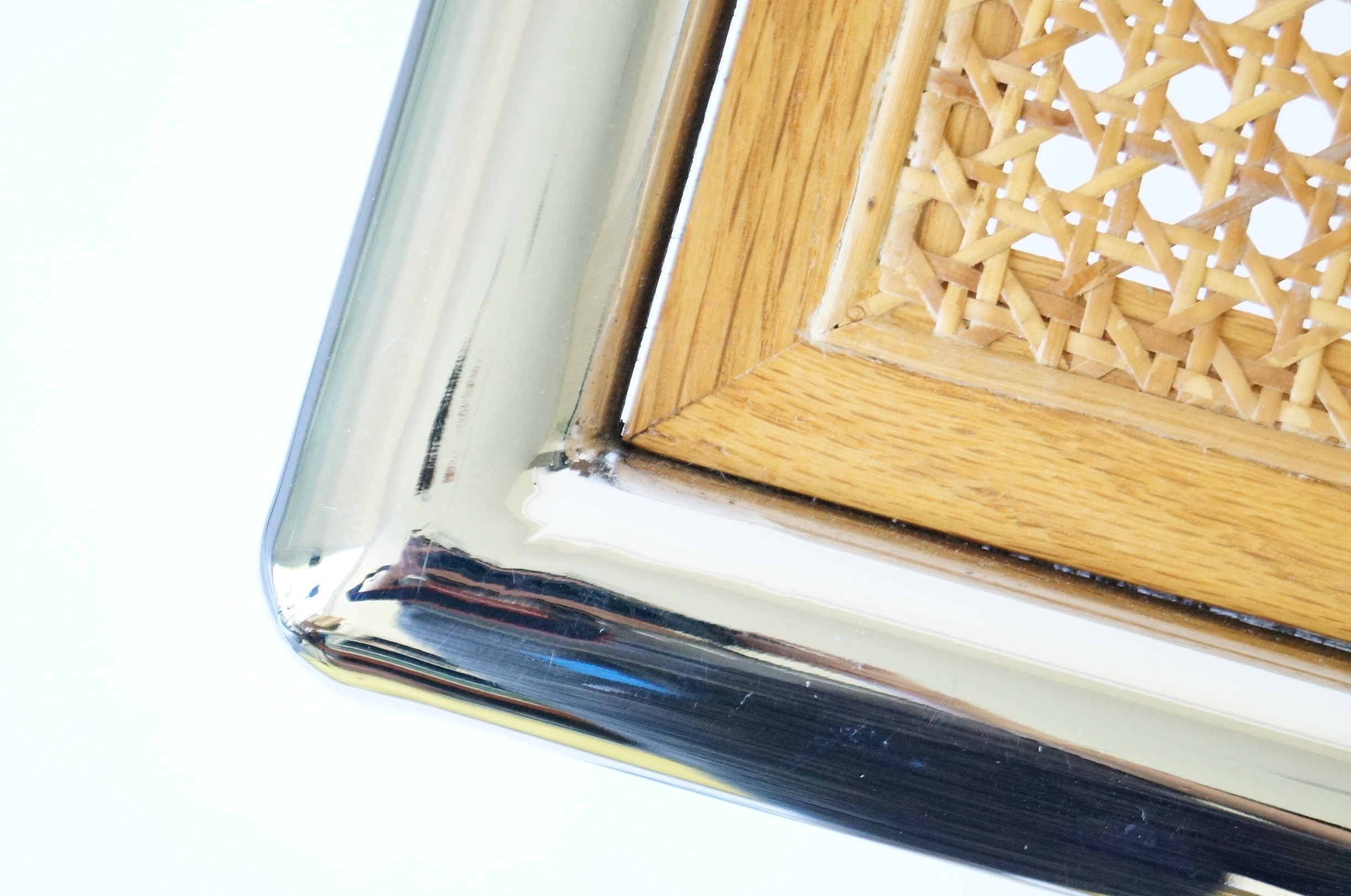 Chrome and Caned Top Table