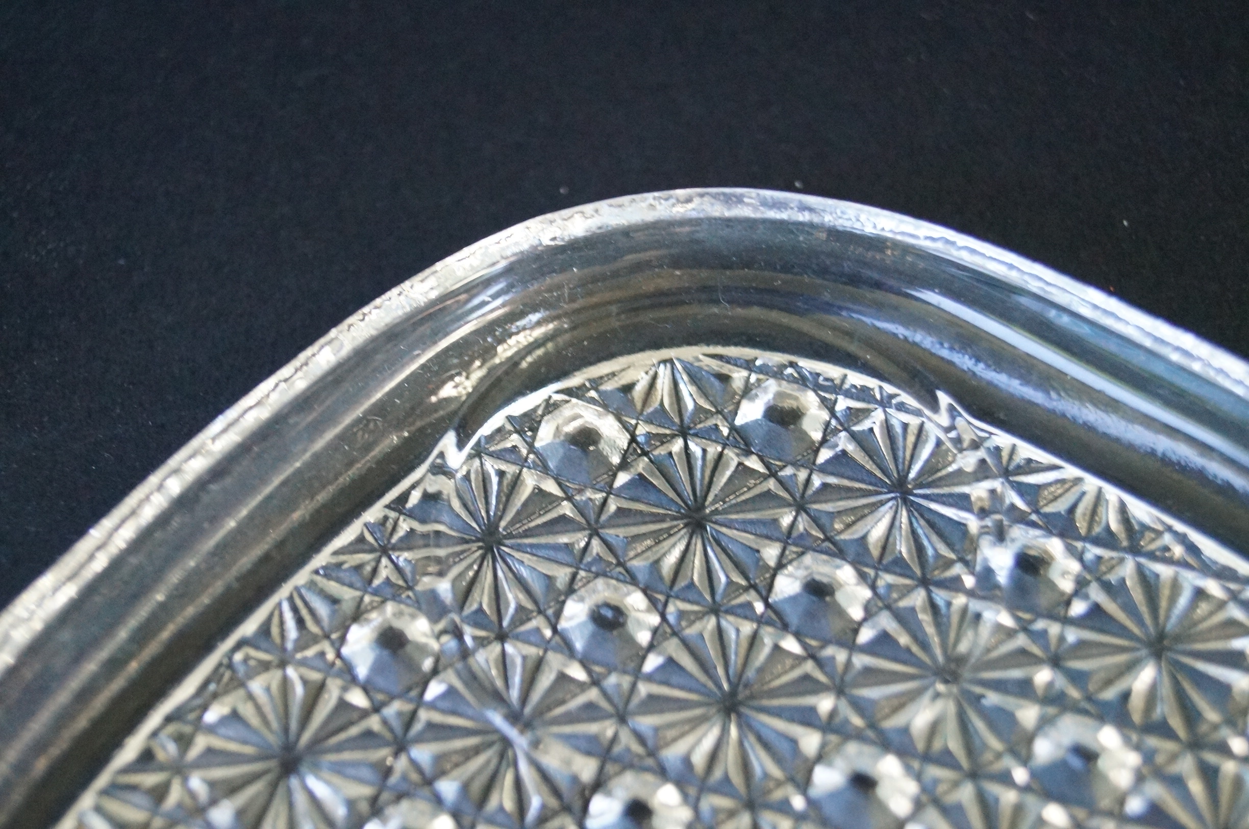Set of Vintage Pressed Glass Snack Plates