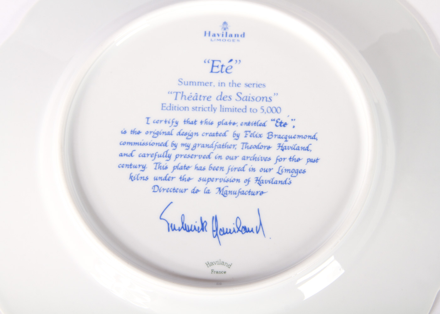 Set of Haviland "Theatre de Saisons" China Plates