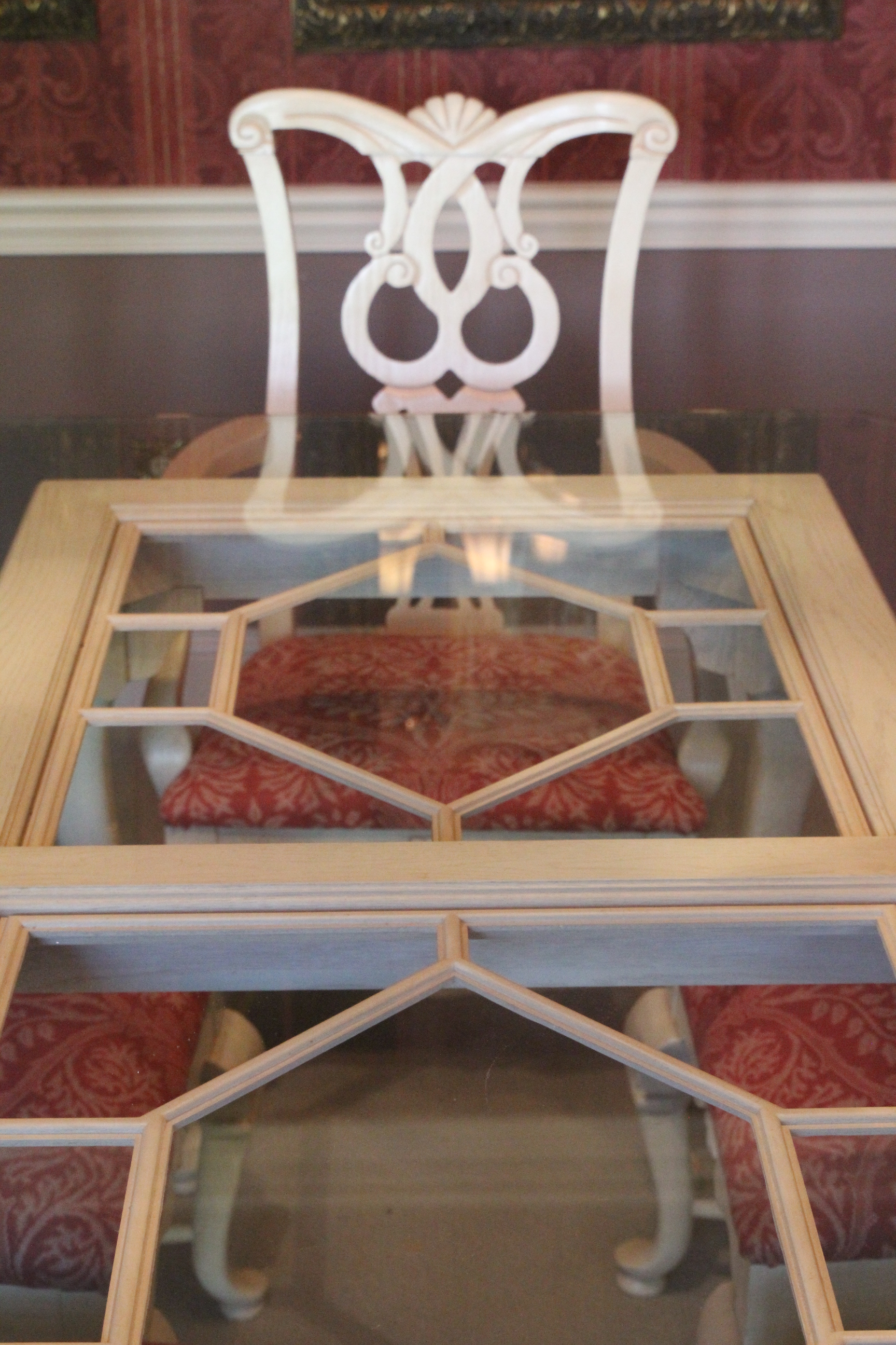 Thomasville Glass Top Dining Table and Six Chairs