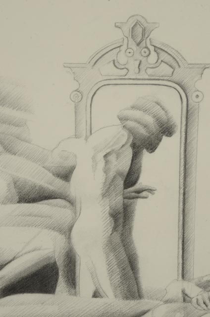 Murray Zimiles Mixed Media Drawing "Red Lady"