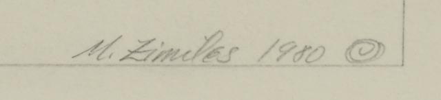 Murray Zimiles Mixed Media Drawing "Red Lady"