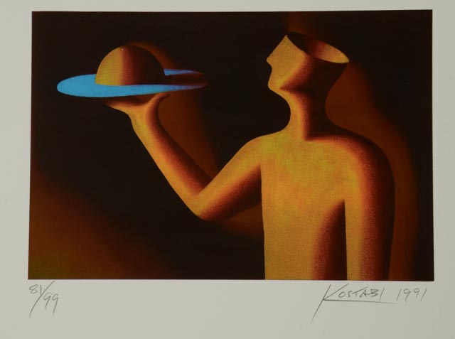 Mark Kostabi Signed Limited Edition Serigraph "Service"