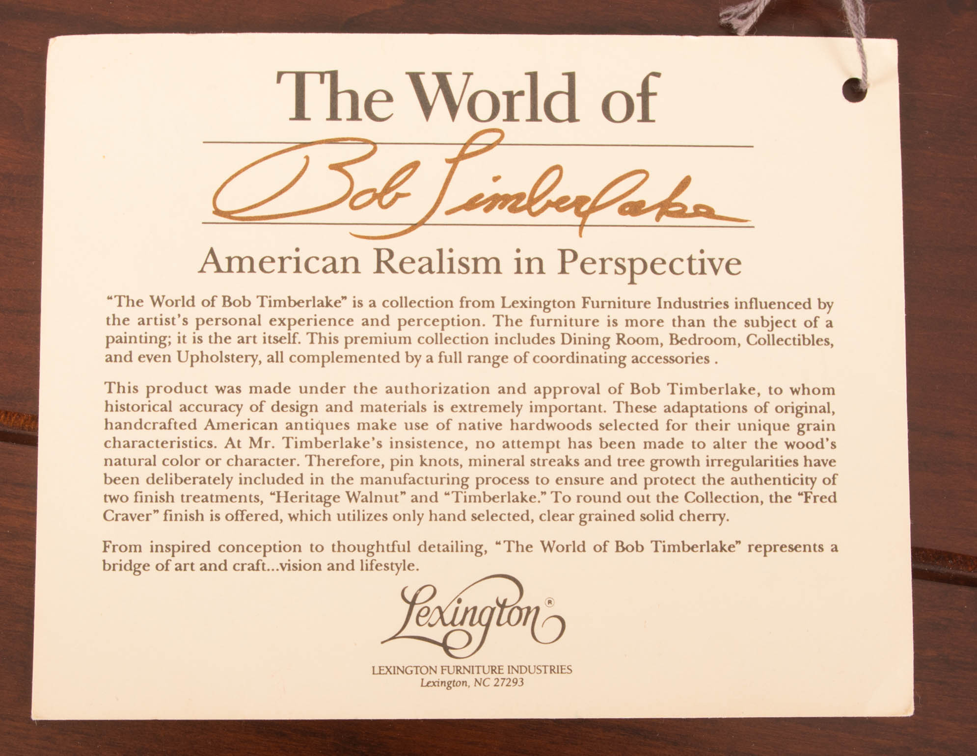 "The World of Bob Timberlake"  Cherry Dining Room Table and Chairs