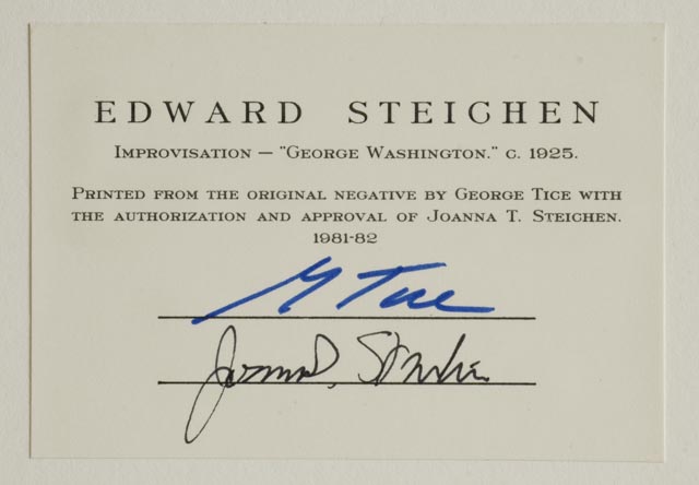 Edward Steichen Limited Edition Gelatin-Silver Print "Improvisation George Washington"