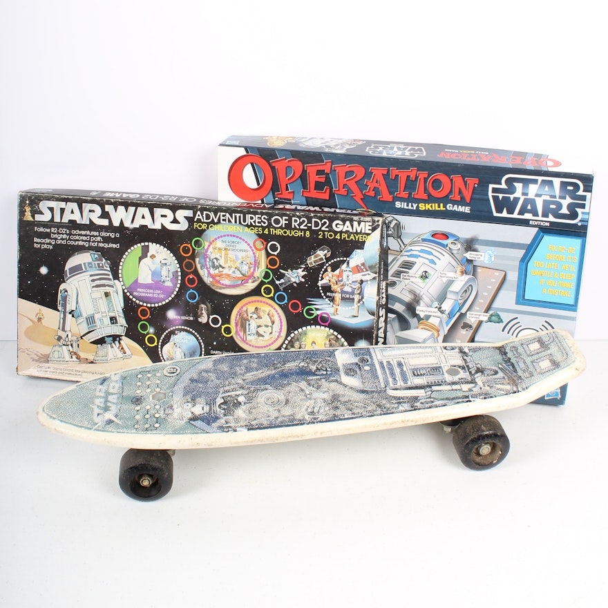 Vintage Star Wars Board Games and Skateboard