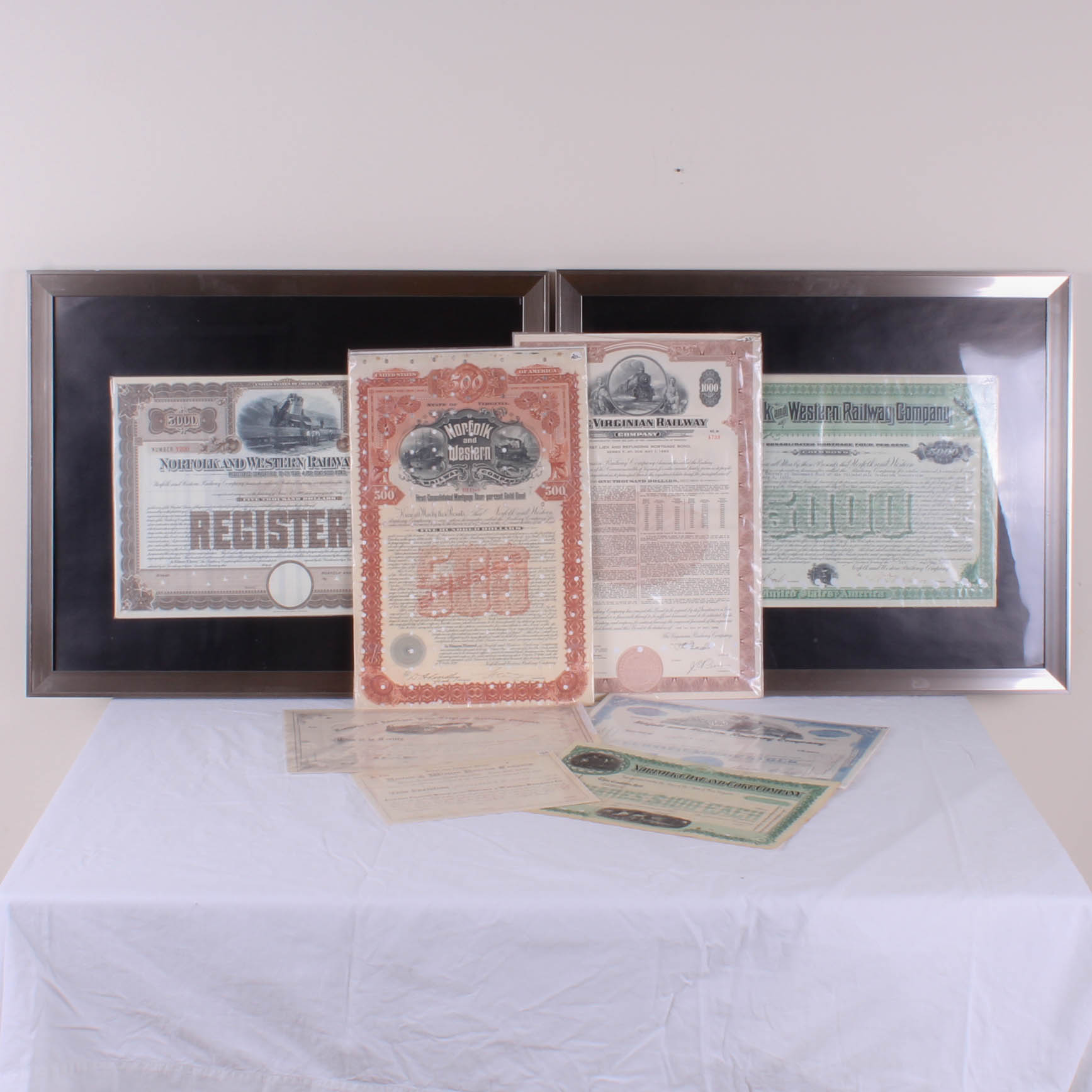 Assortment of Vintage Railway Bonds