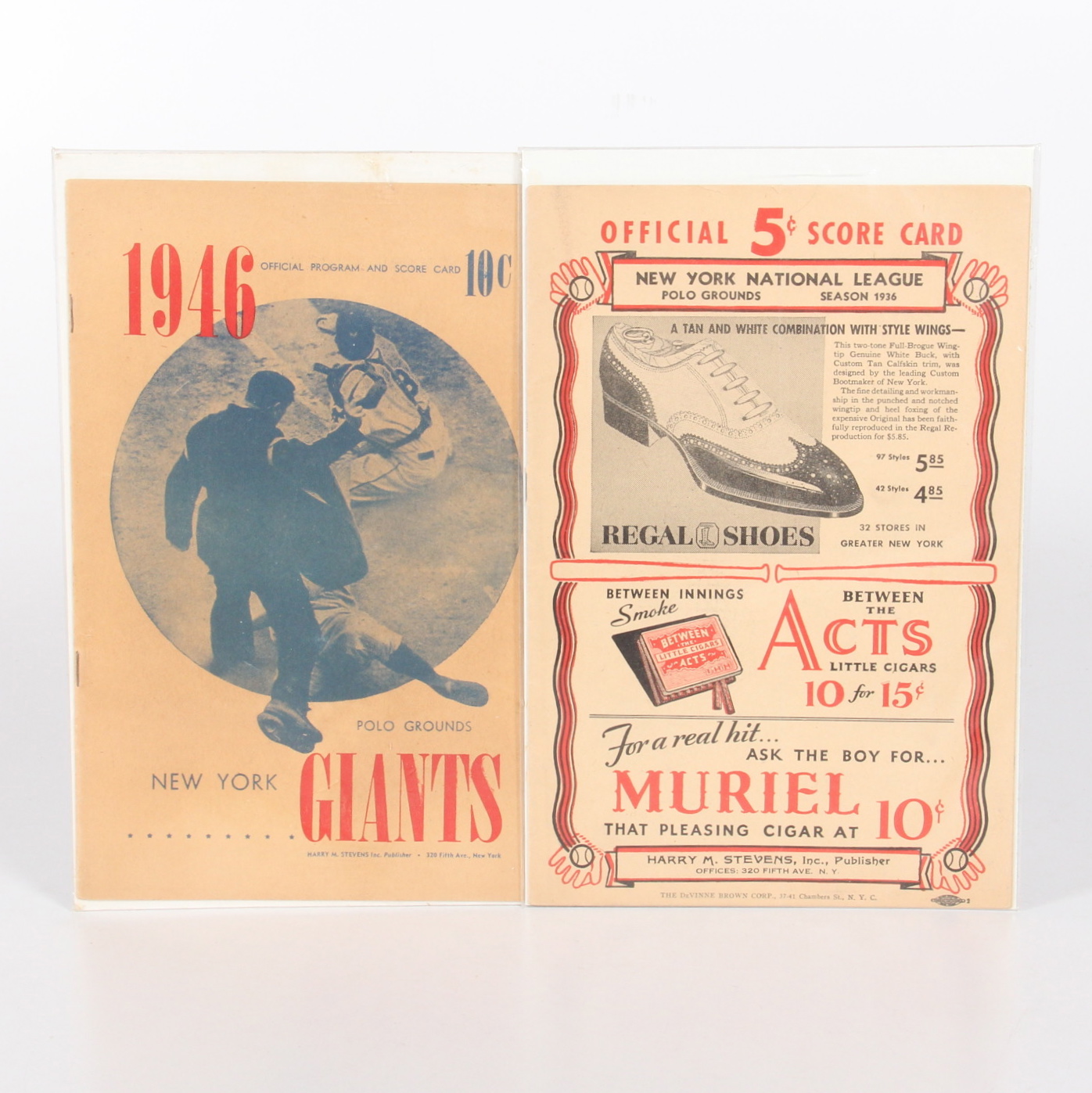 Vintage New York Giants Unscored Programs and Score Cards