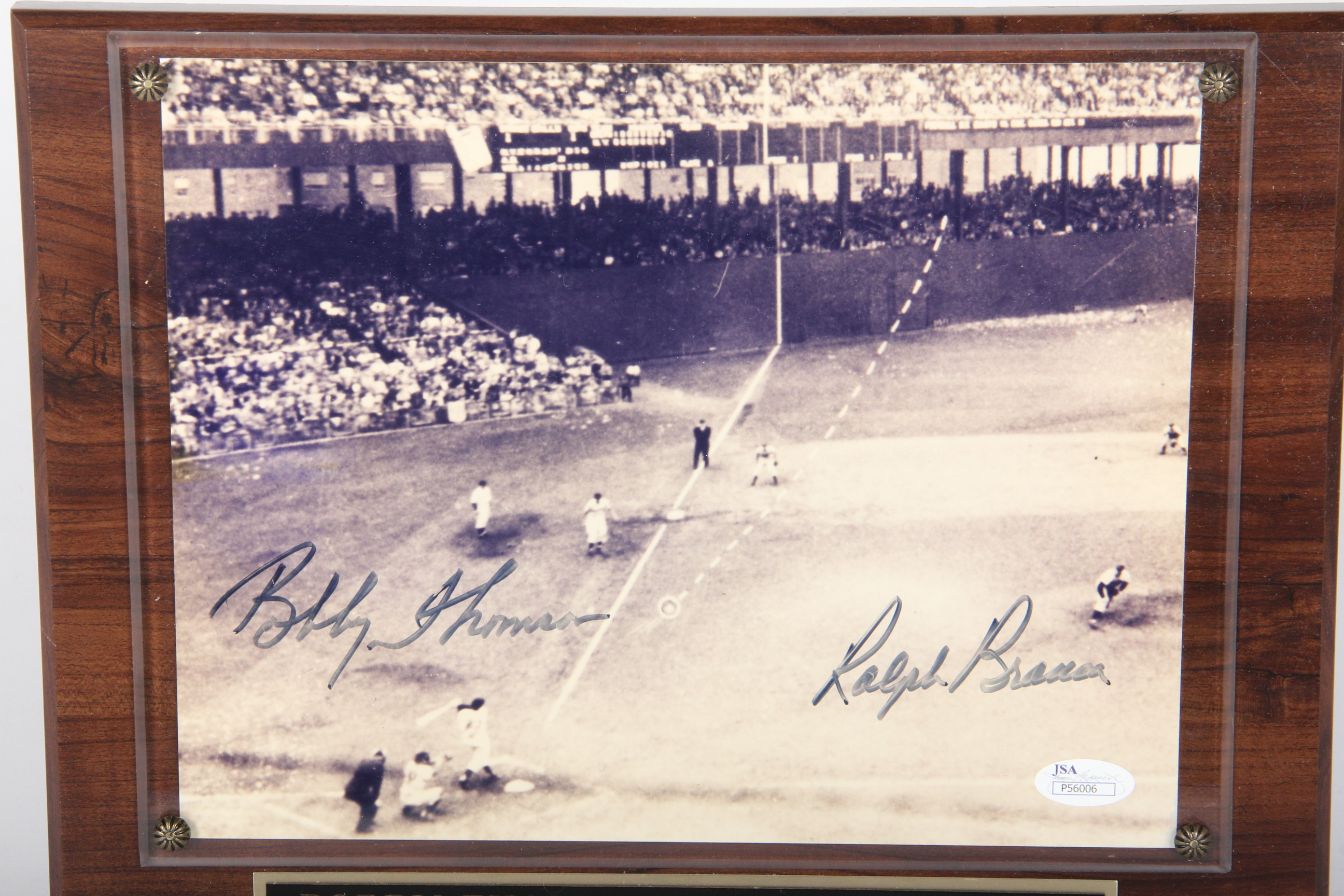 Bobby Thomson and Ralph Branca Autographed Plaque